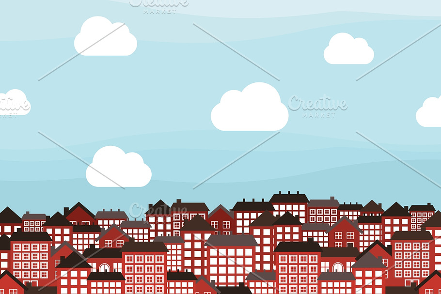 Many-storeyed city in Illustrations - product preview 8