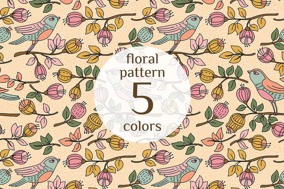 Flowers and birds in Patterns - product preview 8