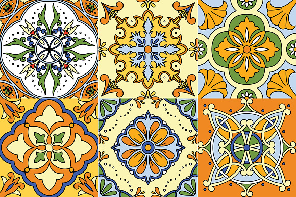 15 Bright Mexican Tiles. Set 2 in Patterns - product preview 2