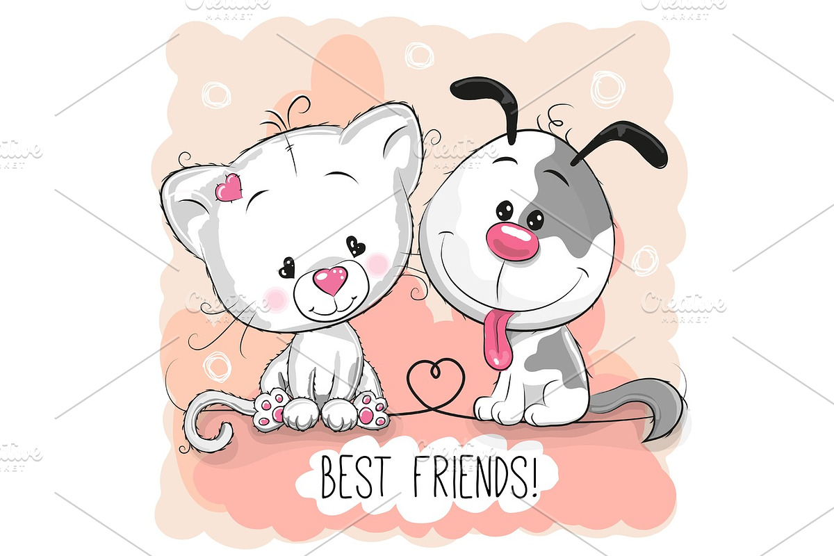 Cute Cat and Dog in Illustrations - product preview 8