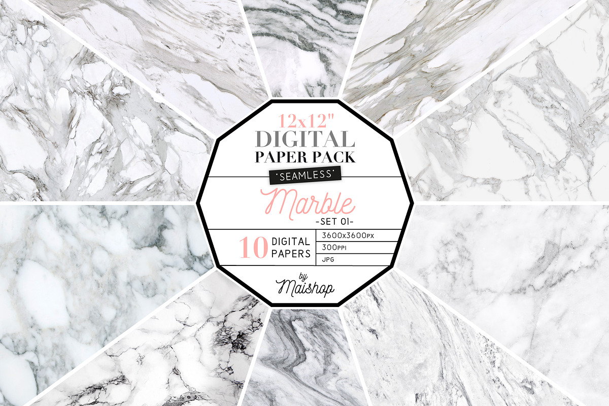 Marble Digital Paper Seamless in Patterns - product preview 8