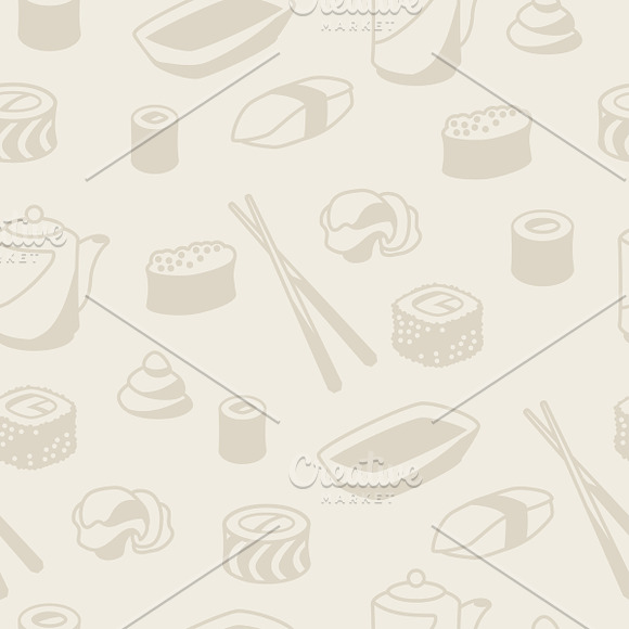 Seamless patterns with sushi. in Patterns - product preview 1