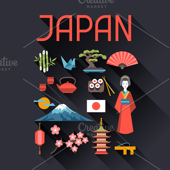 Japan backgrounds design. in Illustrations - product preview 1