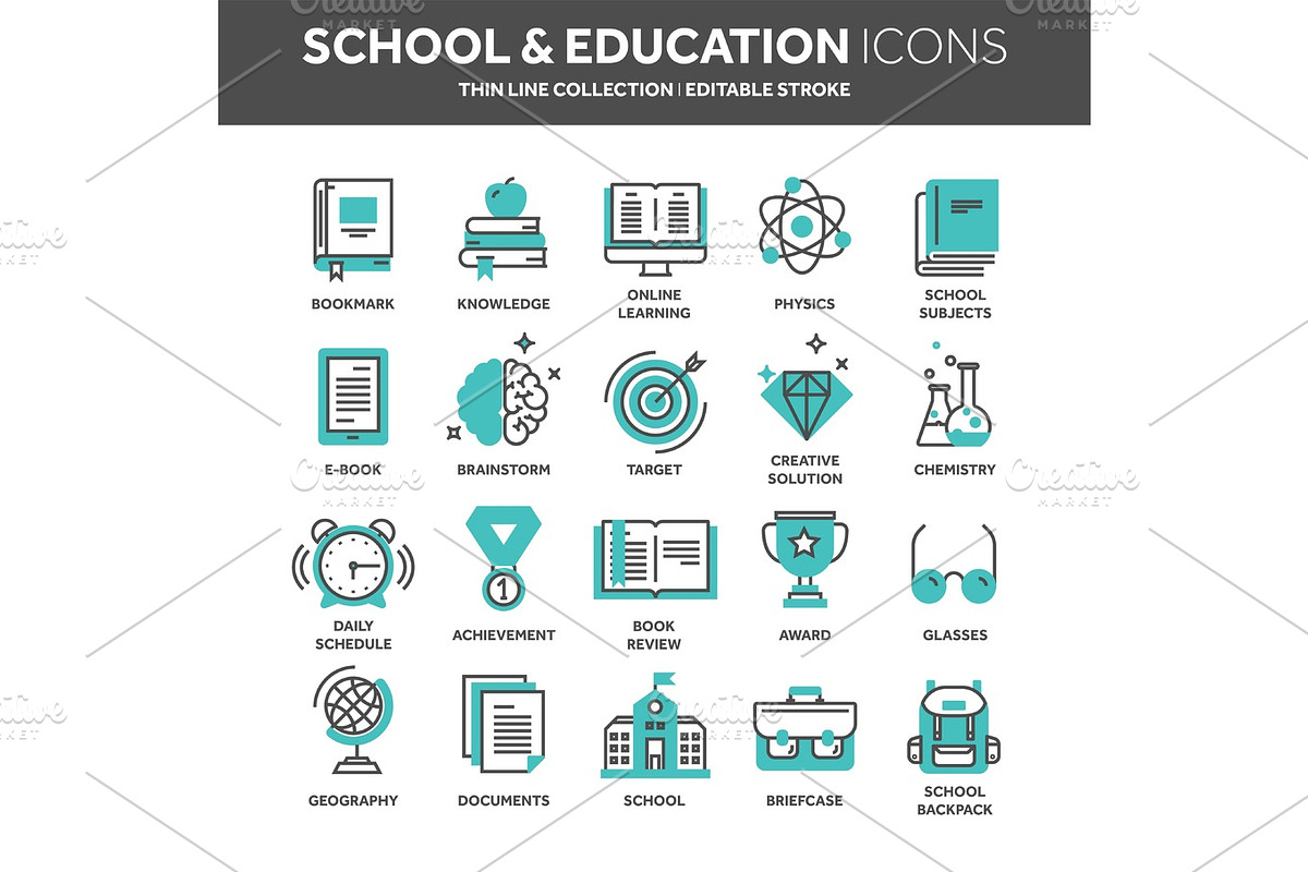 School education, university. Study, learning process. Oline lessons, tutorial. Student knowledge. History book.Thin line web icon set. Outline icons collection.Vector illustration. in Objects - product preview 8