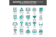 School education, university. Study, learning process. Oline lessons, tutorial. Student knowledge. History book.Thin line web icon set. Outline icons collection.Vector illustration.