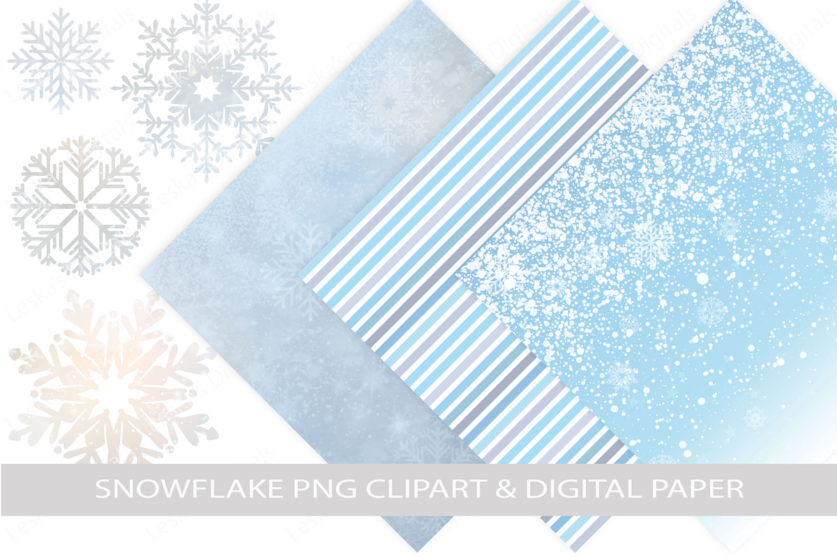 Snowflakes & Digital Papers in Objects - product preview 8