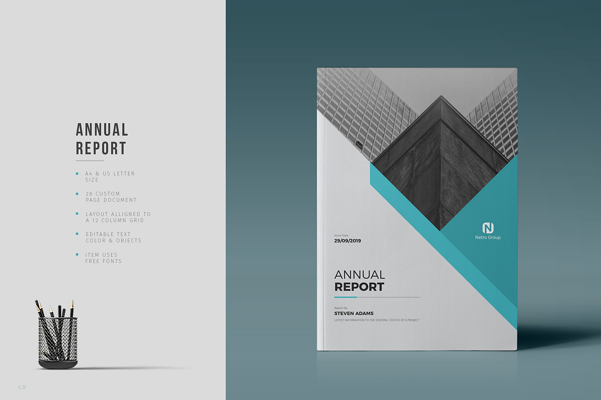 Annual Report Template in Brochure Templates - product preview 8