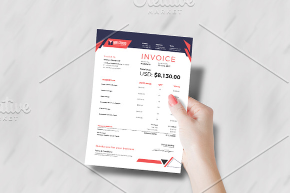 Creative Invoice Template in Stationery Templates - product preview 5