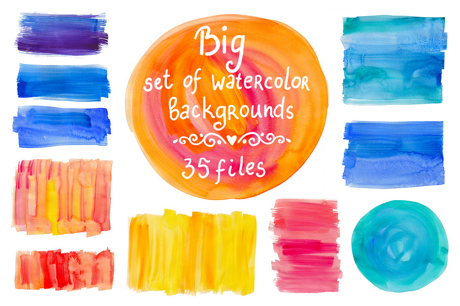 Big set of watercolor backgrounds #2 in Textures - product preview 8