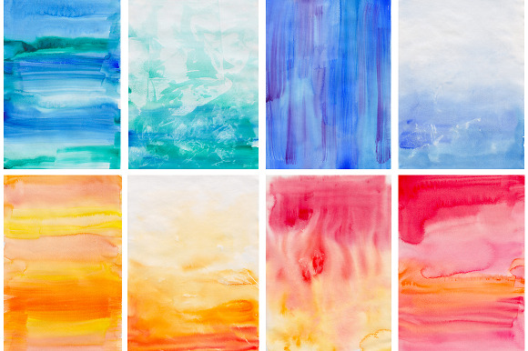 Big set of watercolor backgrounds #2 in Textures - product preview 1