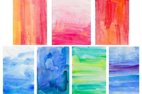 Big set of watercolor backgrounds #2 in Textures - product preview 2