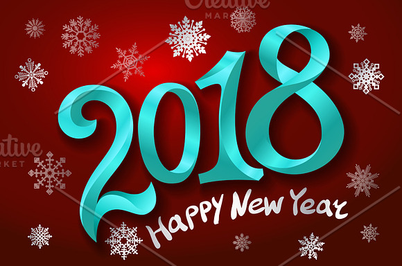 2018 Happy new year design. in Graphics - product preview 1