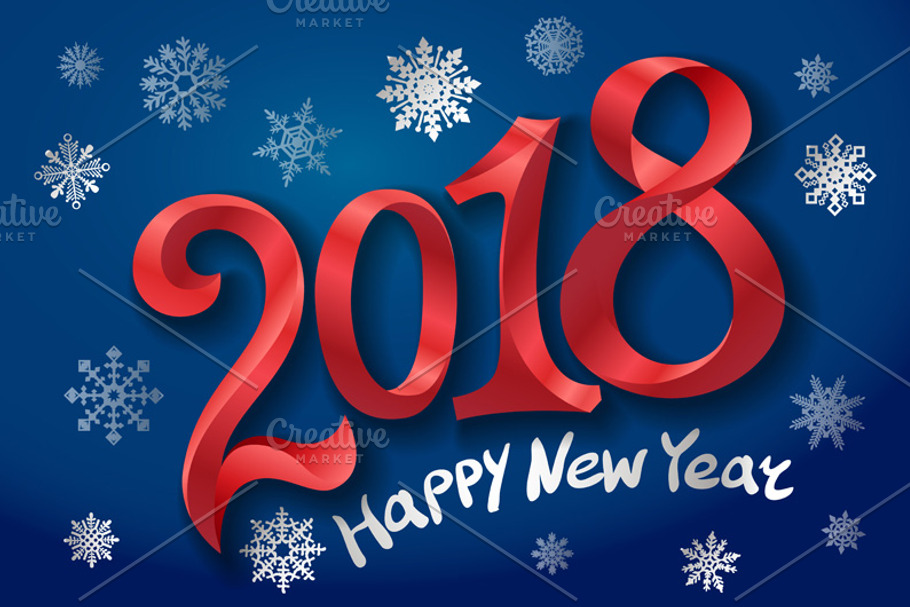2018 happy New Year design  in Graphics - product preview 8