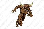 Minotaur bull sports mascot running