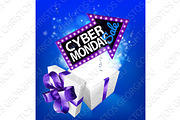 Cyber Monday Sale Gift Box Sign
