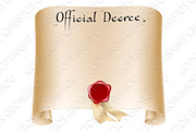 Official certificate scroll