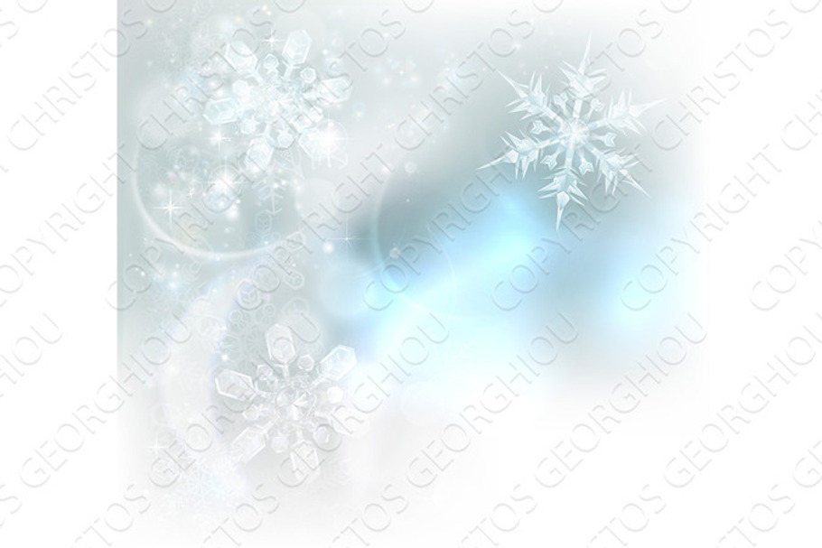 Christmas Snowflakes Ice Crystals Background in Illustrations - product preview 8