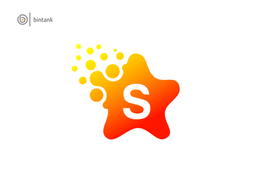 Dot Star S Letter Logo