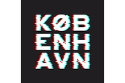 Copenhagen t-shirt and apparel design with noise, glitch, distor