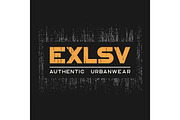 Exlsv t-shirt and apparel design with grunge effect and textured