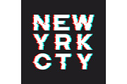 New York t-shirt and apparel design with noise, glitch, distorti
