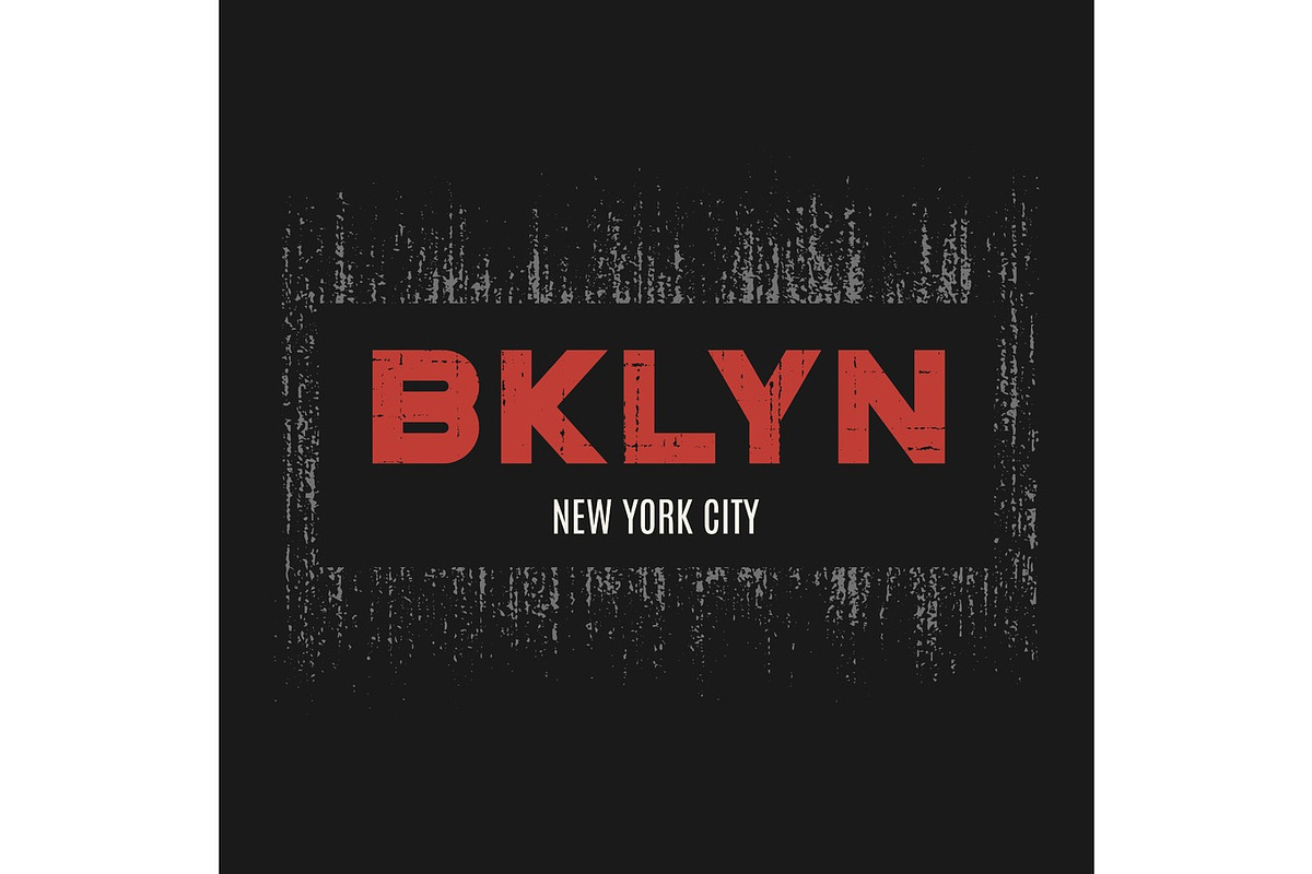 Brooklyn t-shirt and apparel design with grunge effect and textu in Illustrations - product preview 8