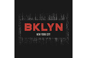 Brooklyn t-shirt and apparel design with grunge effect and textu