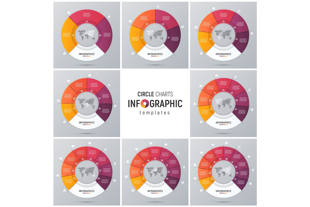 Vector circle chart infographic temp in Illustrations - product preview 8