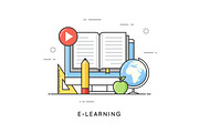 E-learning, online education, distance trainings, tutorials.  Fl
