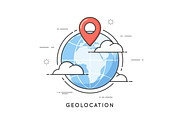 geolocation thin line concept