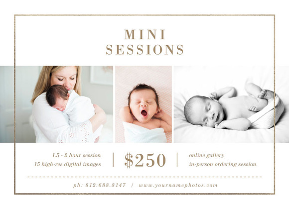 Newborn Mini Session Template Flyer in Flyer Templates - product preview 3