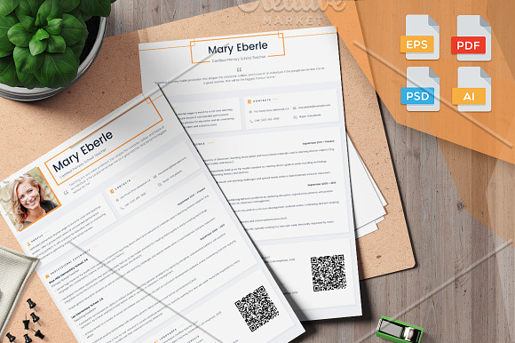 6 CV + Business Card + Cover Letter in Letter Templates - product preview 1