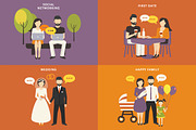 Family flat illustrations set #1