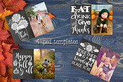 Fall Chalkboard Photo Card Templates