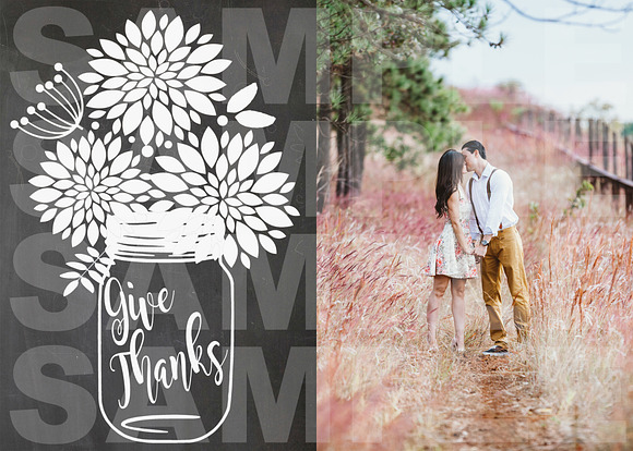 Fall Chalkboard Photo Card Templates in Card Templates - product preview 2