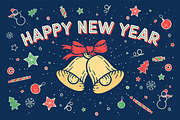 Greeting card Happy New Year