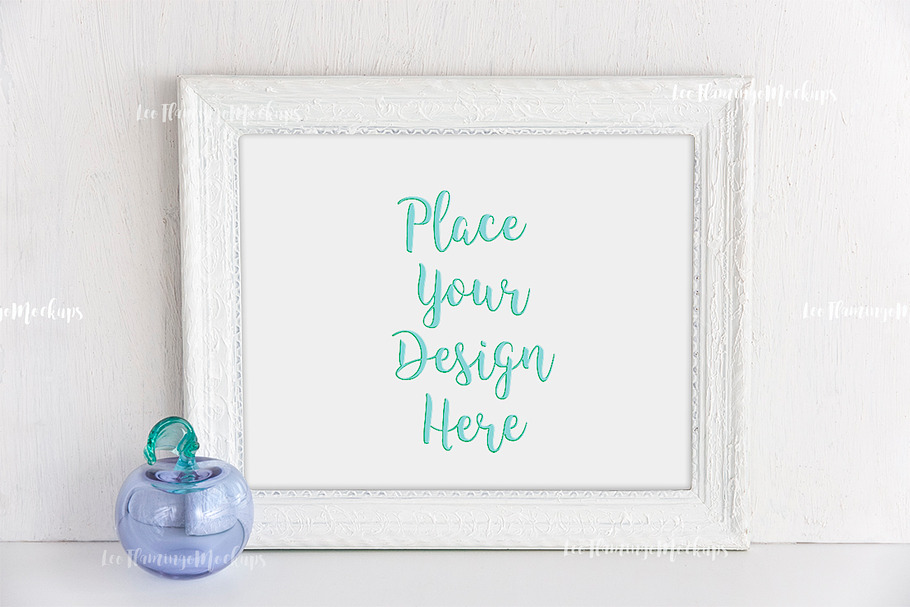 white rustic frame 8x10 mockup in Print Mockups - product preview 8