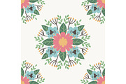Floral flower pattern ornament vector illustration hand drawn seamless pattern background