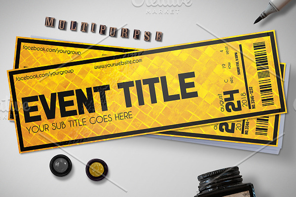 Golden Style Event Ticket