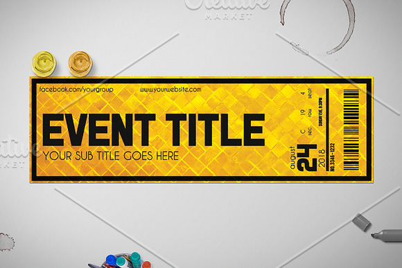 Golden Style Event Ticket in Card Templates - product preview 4