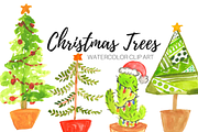Watercolor Christmas Tree clip art