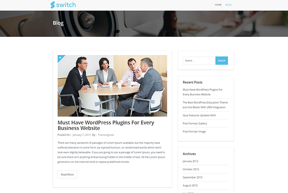 Switch in WordPress Business Themes - product preview 2