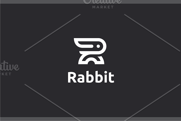 Rabbit - Letter R Logo in Logo Templates - product preview 1