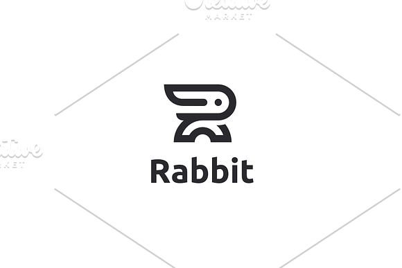 Rabbit - Letter R Logo in Logo Templates - product preview 2