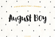August Boy bold brush font + Dingbat