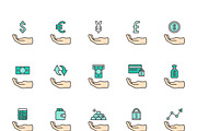Online network icons set vector