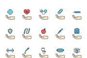 Healthy living icons set vector