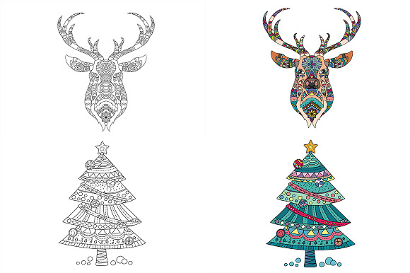 Christmas Adult Coloring Bundle in Illustrations - product preview 1