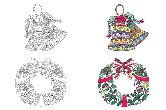 Christmas Adult Coloring Bundle in Illustrations - product preview 4