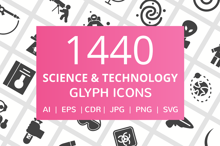 1440 Science & Technology Glyph Icon in Graphics - product preview 8
